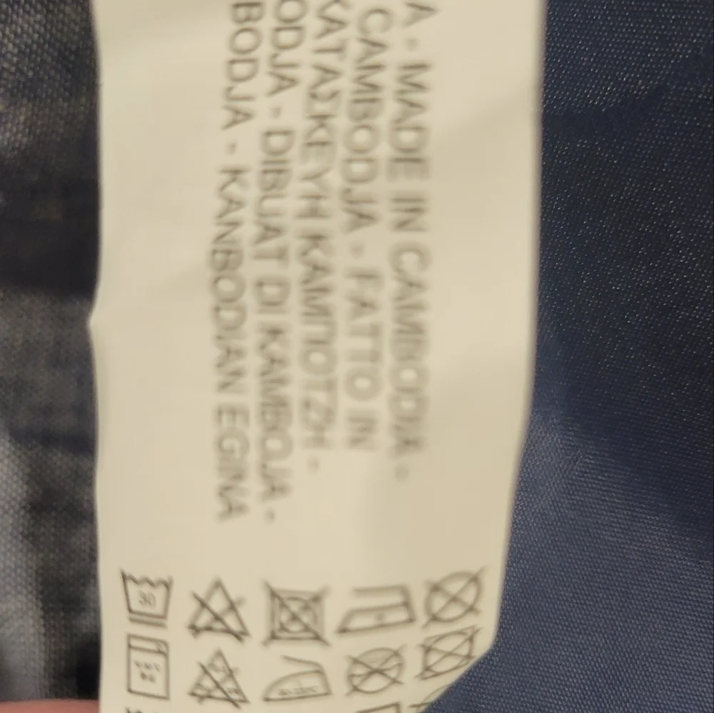 Zara size m linen/cotton blend blue elastic waist pullon pants